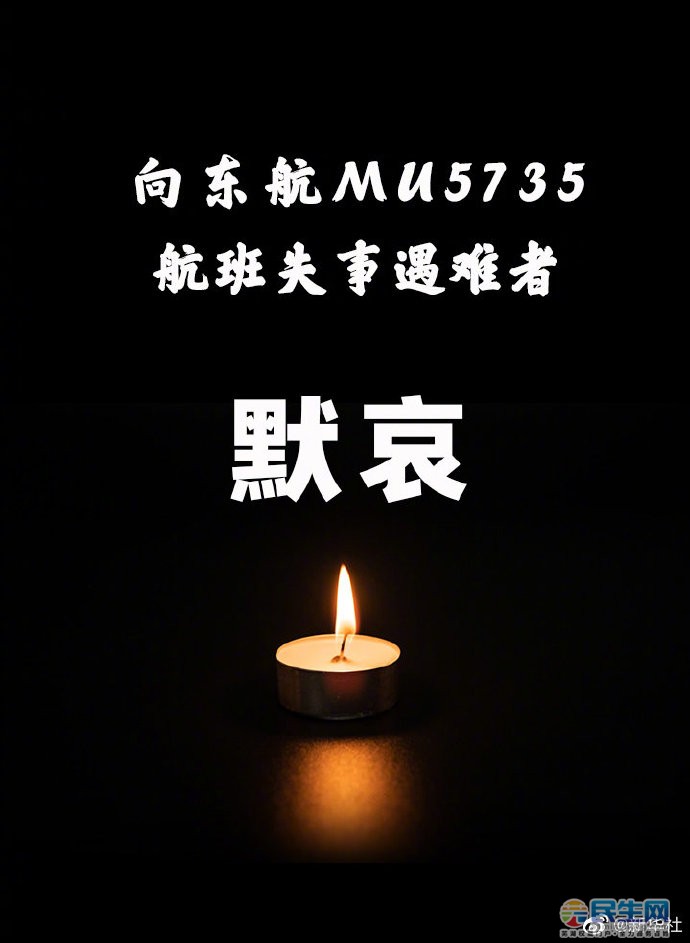 默哀东航mu5735航班123名乘客和9名机组人员全部遇难